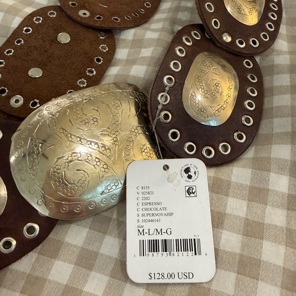 Free people Super nova hip belt 🤎Brown and gold Women's Belt NWT - Picture 3 of 5